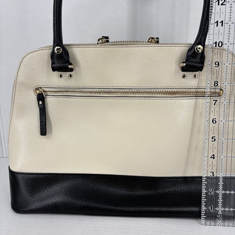 Kate Spade Rachelle Berkeley Satchel Handbag Cream Black Leather Double Handle - Picture 16 of 16